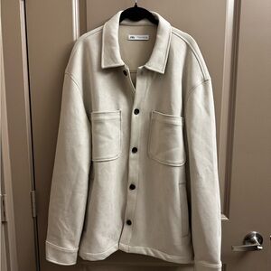 Zara Men's Off-White Shirt Jacket